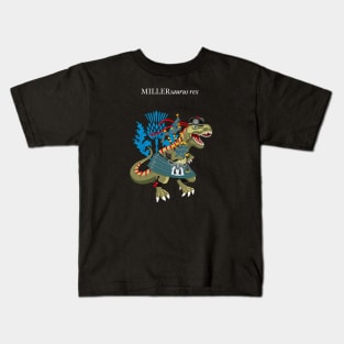 Clanosaurus Rex MILLERsaurus rex Plaid Miller Scotland Ireland Family Tartan Kids T-Shirt